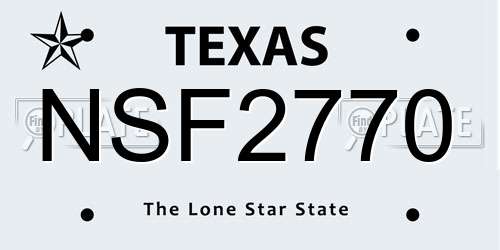 NSF2770 Texas License Plate