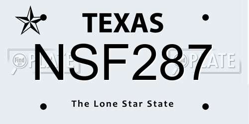 NSF287 Texas License Plate