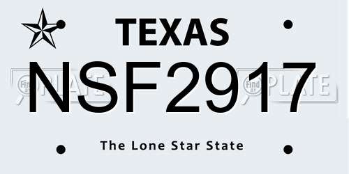 NSF2917 Texas License Plate
