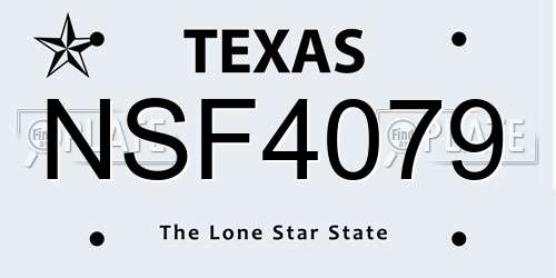 NSF4079 Texas License Plate