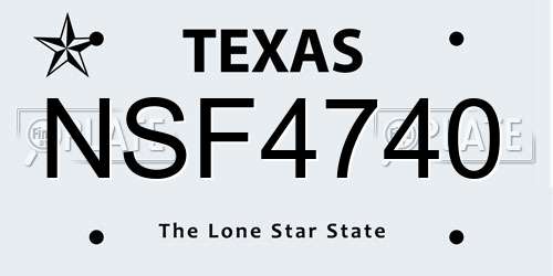NSF4740 Texas License Plate