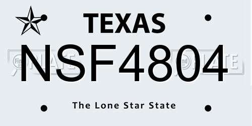 NSF4804 Texas License Plate
