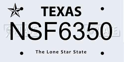 NSF6350 Texas License Plate