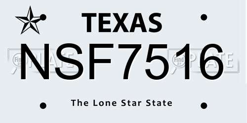 NSF7516 Texas License Plate