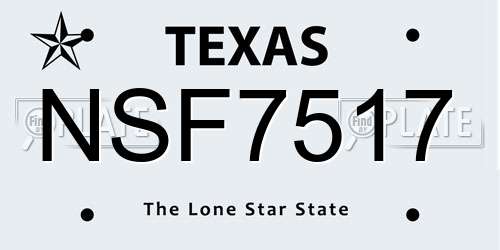NSF7517 Texas License Plate