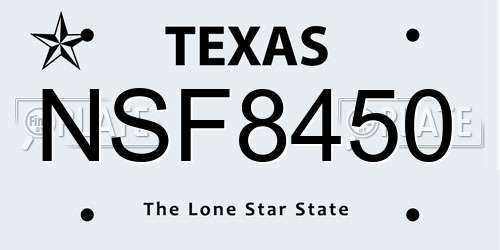 NSF8450 Texas License Plate
