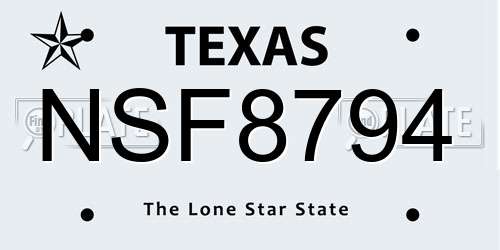 NSF8794 Texas License Plate