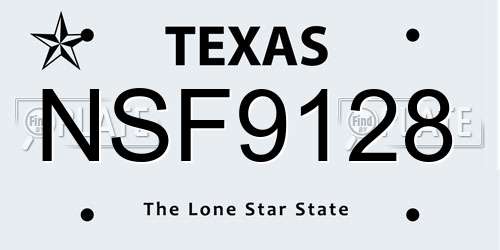 NSF9128 Texas License Plate