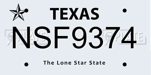 NSF9374 Texas License Plate