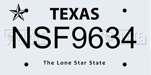 NSF9634 Texas License Plate