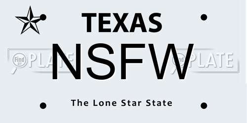 NSFW Texas License Plate