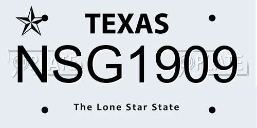 NSG1909 Texas License Plate