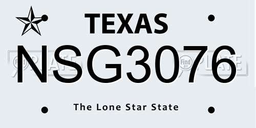 NSG3076 Texas License Plate