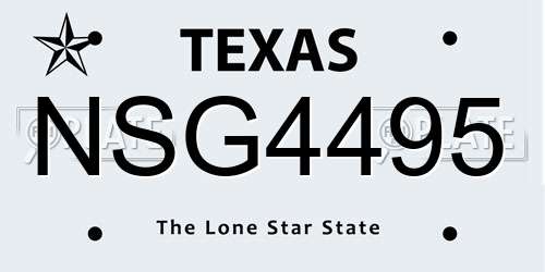 NSG4495 Texas License Plate