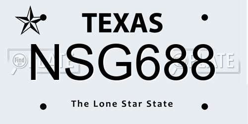 NSG688 Texas License Plate