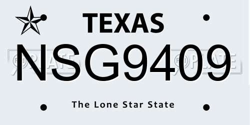 NSG9409 Texas License Plate