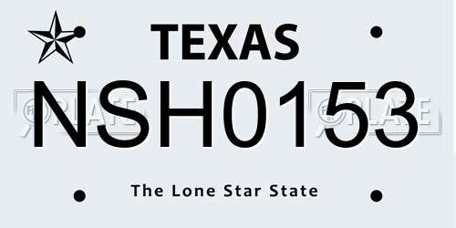 NSH0153 Texas License Plate