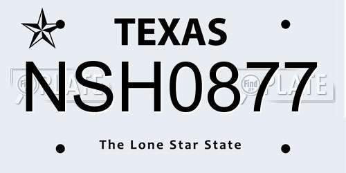 NSH0877 Texas License Plate
