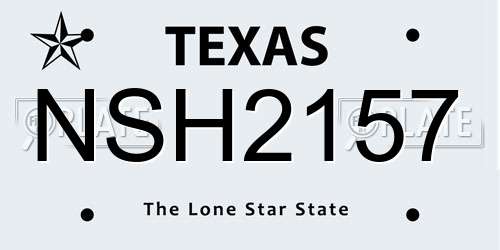 NSH2157 Texas License Plate