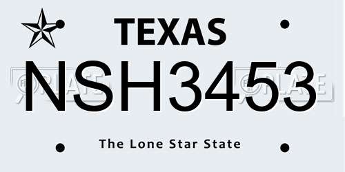 NSH3453 Texas License Plate