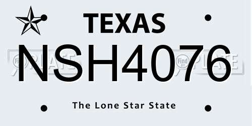 NSH4076 Texas License Plate