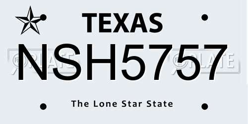 NSH5757 Texas License Plate