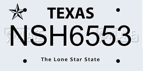 NSH6553 Texas License Plate