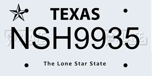 NSH9935 Texas License Plate