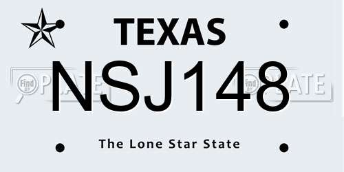 NSJ148 Texas License Plate