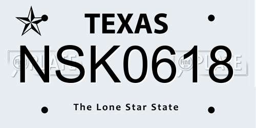 NSK0618 Texas License Plate