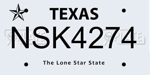 NSK4274 Texas License Plate