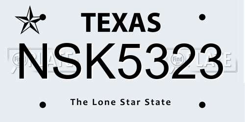NSK5323 Texas License Plate