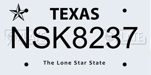 NSK8237 Texas License Plate