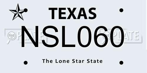 NSL060 Texas License Plate