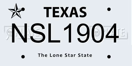 NSL1904 Texas License Plate