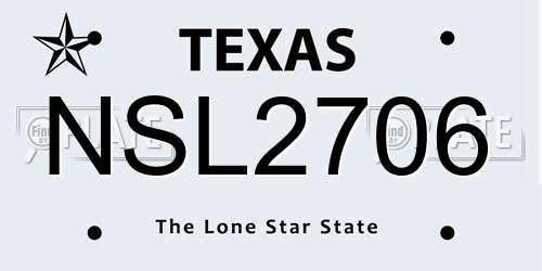 NSL2706 Texas License Plate