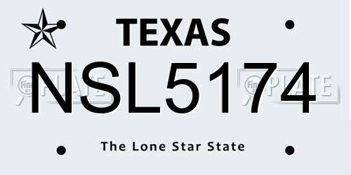 NSL5174 Texas License Plate