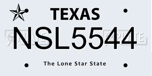 NSL5544 Texas License Plate