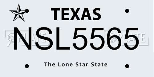 NSL5565 Texas License Plate