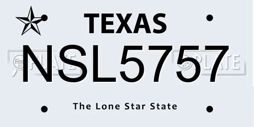 NSL5757 Texas License Plate