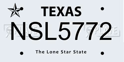 NSL5772 Texas License Plate