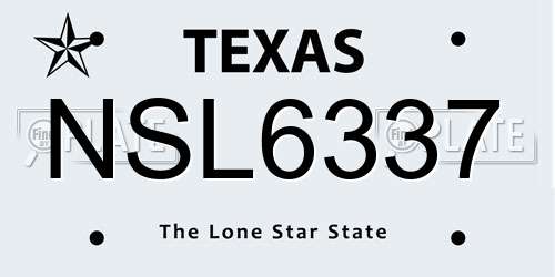NSL6337 Texas License Plate