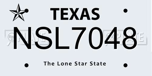 NSL7048 Texas License Plate