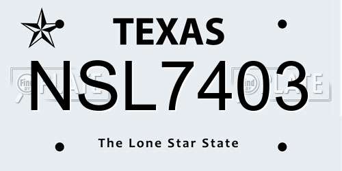 NSL7403 Texas License Plate
