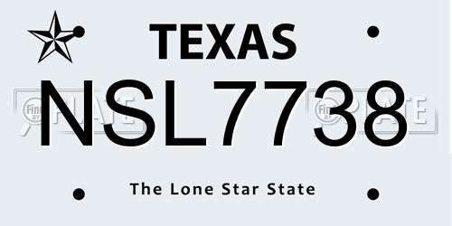 NSL7738 Texas License Plate