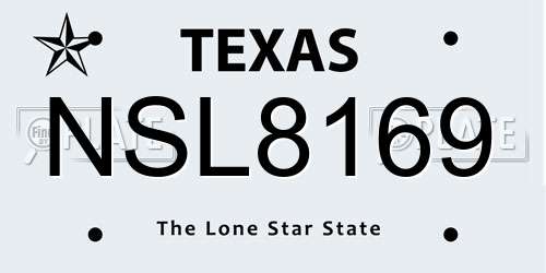 NSL8169 Texas License Plate