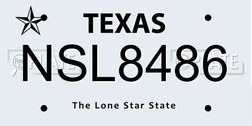 NSL8486 Texas License Plate