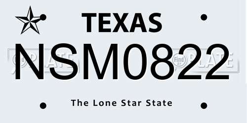 NSM0822 Texas License Plate