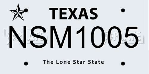 NSM1005 Texas License Plate