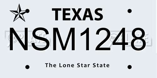 NSM1248 Texas License Plate